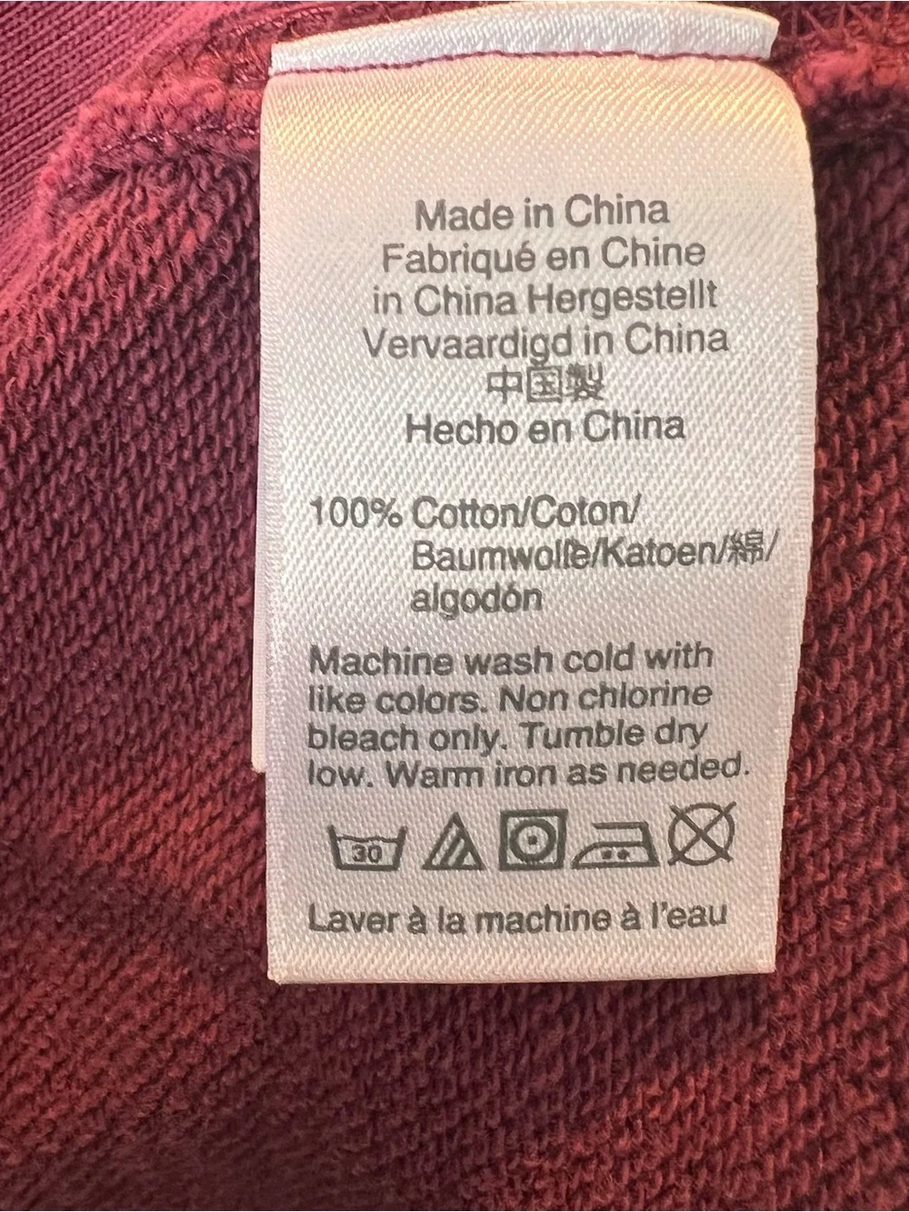 J. Crew Hoodie Mens M Knit Goods Pullover Sweatshirt Burgundy H4576